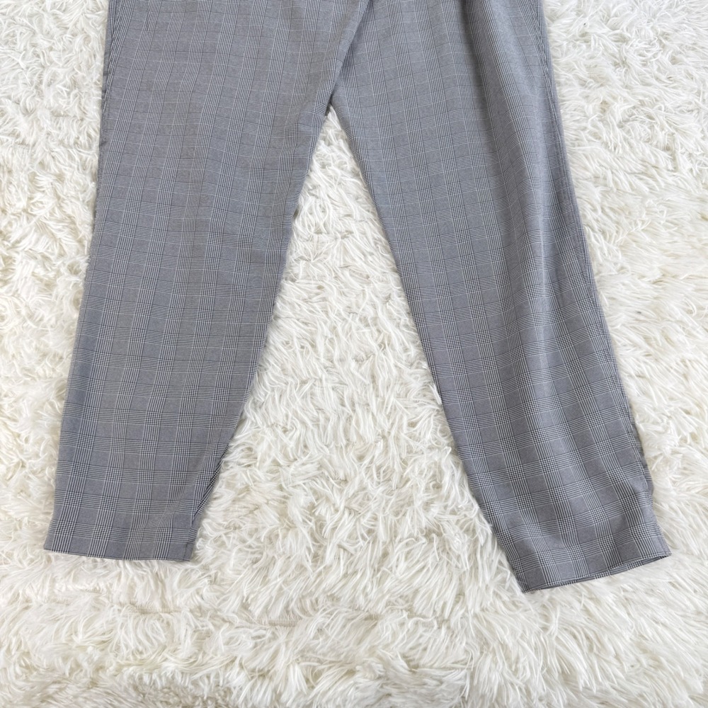Athleta Skyline Pant Grey Glen Plaid Paperbag Waist Tapered Size 0 Preppy Office - Picture 8 of 13